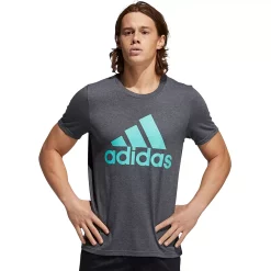 Men's adidas Classic Badge of Sport Tee 42 Men's adidas Classic Badge of Sport Tee -Active & Workout Clothes Store 2592871 Dark Gray Heather Mint