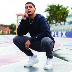 Men's Champion® Fleece Powerblend Sweatshirt -Active & Workout Clothes Store 2874625 ALT8