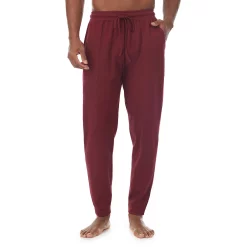 Men's Cuddl Duds® Essentials Banded-Bottom Pajama Pants -Active & Workout Clothes Store 3743031 Burgundy