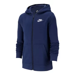 Kids 7-20 Nike Club Fleece Full-Zip Hoodie -Active & Workout Clothes Store 3847199 Midnight Navy White