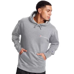 Men's Champion® Powerblend Fleece Hoodie -Active & Workout Clothes Store 4266370 Oxford Gra