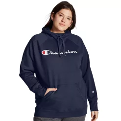 Plus Size Champion® Powerblend Graphic Hoodie -Active & Workout Clothes Store 4426788 Athletic Navy