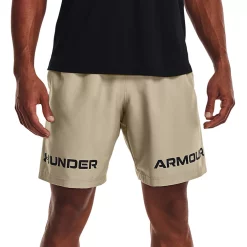 Men's Under Armour Graphic Wordmark Woven Shorts -Active & Workout Clothes Store 4468887 Khaki Gray Black