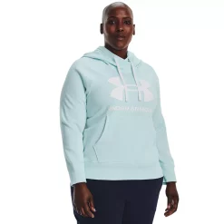 Plus Size Under Armour Rival Fleece Logo Hoodie -Active & Workout Clothes Store 4549575 Fuse Teal