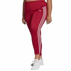 Plus Size adidas 3 Stripe Ankle Leggings -Active & Workout Clothes Store 4796624 Legacy Burgundy