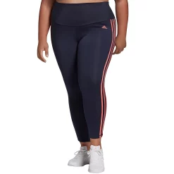 Plus Size adidas 3 Stripe Ankle Leggings -Active & Workout Clothes Store 4796624 Legend Ink Semi Turbo