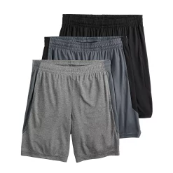 Men's Tek Gear® 3-Pack Dry Tek Shorts 11 Men's Tek Gear® 3-Pack Dry Tek Shorts -Active & Workout Clothes Store 4840108 Black Hawk Gray
