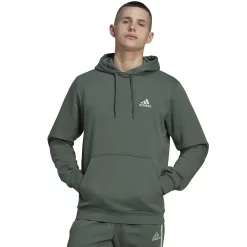 Men's adidas Feel Cozy Pullover Fleece Hoodie -Active & Workout Clothes Store 4882714 Green Oxide