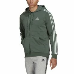Men's adidas Essential Full-Zip Fleece Hoodie -Active & Workout Clothes Store 4883022 ALT5