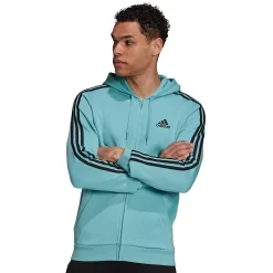 Men's adidas Essential Full-Zip Fleece Hoodie -Active & Workout Clothes Store 4883022 Mint