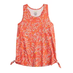 Girls 7-16 Tek Gear® Side Knot Fashion Tank Top in Regular & Plus Size -Active & Workout Clothes Store 4926558 Coral Squiggles