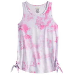 Girls 7-16 Tek Gear® Side Knot Fashion Tank Top in Regular & Plus Size -Active & Workout Clothes Store 4926558 Pink Space Dye