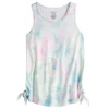 Girls 7-16 Tek Gear® Side Knot Fashion Tank Top in Regular & Plus Size -Active & Workout Clothes Store 4926558 White Pink Space Dye
