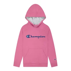 Kids 7-20 Champion® Script Fleece Hoodie -Active & Workout Clothes Store 4928961 Azalea Pink