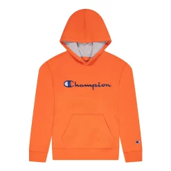 Kids 7-20 Champion® Script Fleece Hoodie -Active & Workout Clothes Store 4928961 Crayon Orange