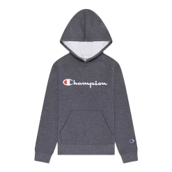 Kids 7-20 Champion® Script Fleece Hoodie -Active & Workout Clothes Store 4928961 Dark Gray