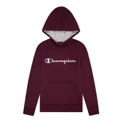 Kids 7-20 Champion® Script Fleece Hoodie -Active & Workout Clothes Store 4928961 Dark Purple Berry