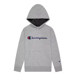 Kids 7-20 Champion® Script Fleece Hoodie -Active & Workout Clothes Store 4928961 Gray