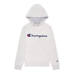Kids 7-20 Champion® Script Fleece Hoodie -Active & Workout Clothes Store 4928961 Oatmeal Heather