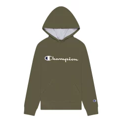 Kids 7-20 Champion® Script Fleece Hoodie -Active & Workout Clothes Store 4928961 Olive