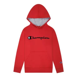 Kids 7-20 Champion® Script Fleece Hoodie -Active & Workout Clothes Store 4928961 Scarlet