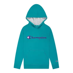 Kids 7-20 Champion® Script Fleece Hoodie -Active & Workout Clothes Store 4928961 Tempo Teal
