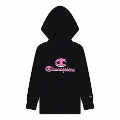 Girls 7-16 Champion® Script Hooded Tee -Active & Workout Clothes Store 4945613 Black