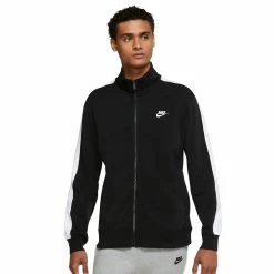 Men's Nike Brushed-Back Track Jacket -Active & Workout Clothes Store 4992655 Black White