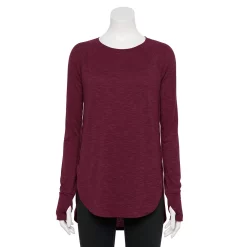 Women's Tek Gear® High Slit Tunic -Active & Workout Clothes Store 5001983 Chilled Wine