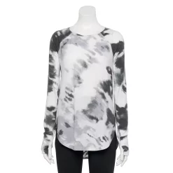 Women's Tek Gear® High Slit Tunic -Active & Workout Clothes Store 5001983 Light Gray Dye Effect