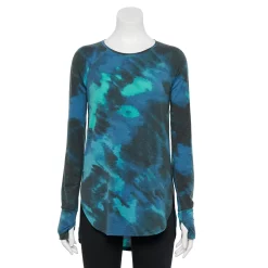 Women's Tek Gear® High Slit Tunic -Active & Workout Clothes Store 5001983 Teal Dye Effect