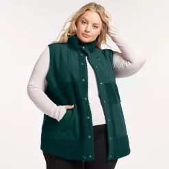 Plus Size FLX Boucle Mixed-Media Vest -Active & Workout Clothes Store 5018117 Midnight Flood