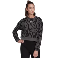 Women's adidas Tiger Print Sweatshirt -Active & Workout Clothes Store 5125914 Black Gray