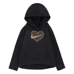 Toddler Girl Nike Leopard Print Fleece High Low Pullover Hoodie -Active & Workout Clothes Store 5140707 Black