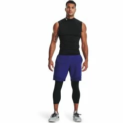 Men's Under Armour HeatGear® Three-Quarter Base Layer Leggings -Active & Workout Clothes Store 5157673 ALT2