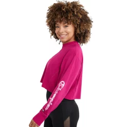 Women's Champion® Soft Touch Crop Tee -Active & Workout Clothes Store 5168819 ALT2