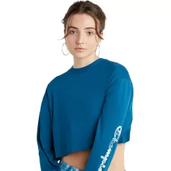Women's Champion® Soft Touch Crop Tee -Active & Workout Clothes Store 5168819 Fresh Teal