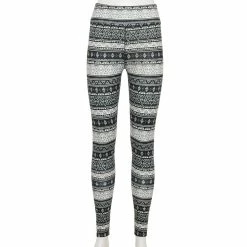 Juniors' SO® Cozy Leggings -Active & Workout Clothes Store 5176296 Black White Geo