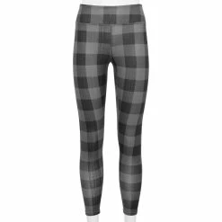 Juniors' SO® Cozy Leggings -Active & Workout Clothes Store 5176296 Gray Black Plaid