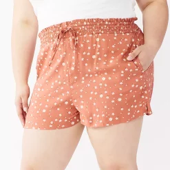 Juniors' Plus Size SO® Smocked Shorts -Active & Workout Clothes Store 5198567 Darliing Floral