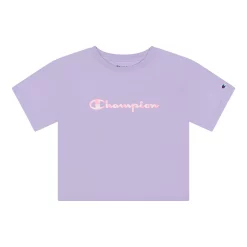 Girls 7-16 Champion® Tie-Dye Script Boxy Tee -Active & Workout Clothes Store 5207581 Urban Lilac