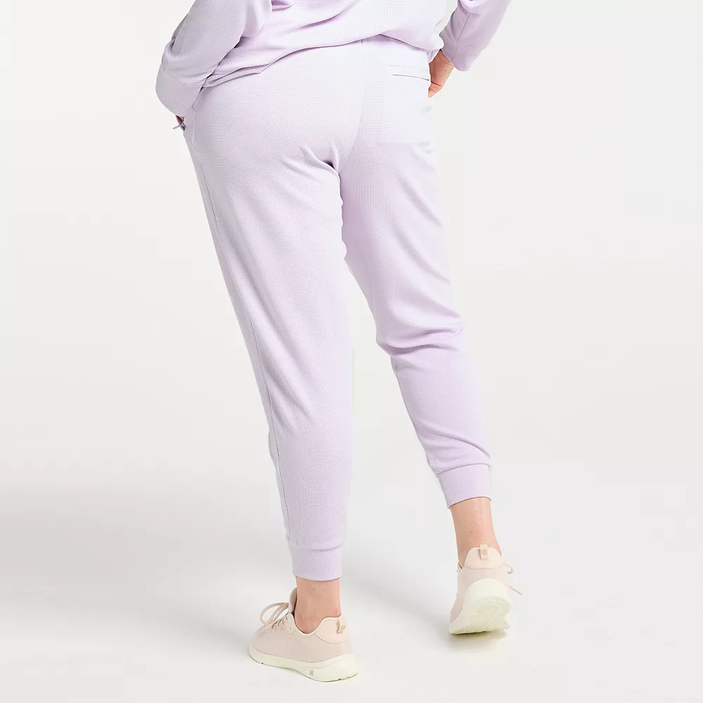 Plus Size FLX Banded-Bottom High-Waisted Waffle Joggers 4 Plus Size FLX Banded-Bottom High-Waisted Waffle Joggers - Image 2