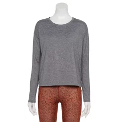 Women's Tek Gear® Soft Touch Long Sleeve Tee -Active & Workout Clothes Store 5232480 Charcoal