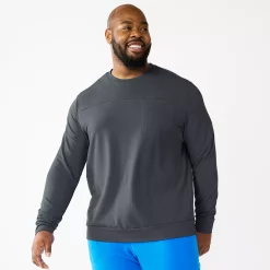 Big & Tall Tek Gear® French-Terry Lounge Crew Sweatshirt -Active & Workout Clothes Store 5240486 Hawk Grey Archroma