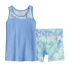 Toddler Girl Jumping Beans® Colorblock Tank & Bike Shorts Set -Active & Workout Clothes Store 5247309 Marble Lime Blue