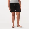 Plus Size LC Lauren Conrad 5" Cuffed High-Waisted Shorts -Active & Workout Clothes Store 5289181 Black
