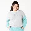 Juniors' Plus Size SO® Cropped Hoodie 1 Juniors' Plus Size SO® Cropped Hoodie -Active & Workout Clothes Store 5304659 Teal Colorblock