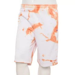 Big & Tall Champion® Tie-Dyed Fleece Shorts -Active & Workout Clothes Store 5358340 White Orange