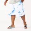 Big & Tall Champion® Tie-Dyed Fleece Shorts -Active & Workout Clothes Store 5358340 White Royal