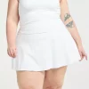 Plus Size FLX High-Waisted Affirmation Skort with Pockets -Active & Workout Clothes Store 5498693 Modern White